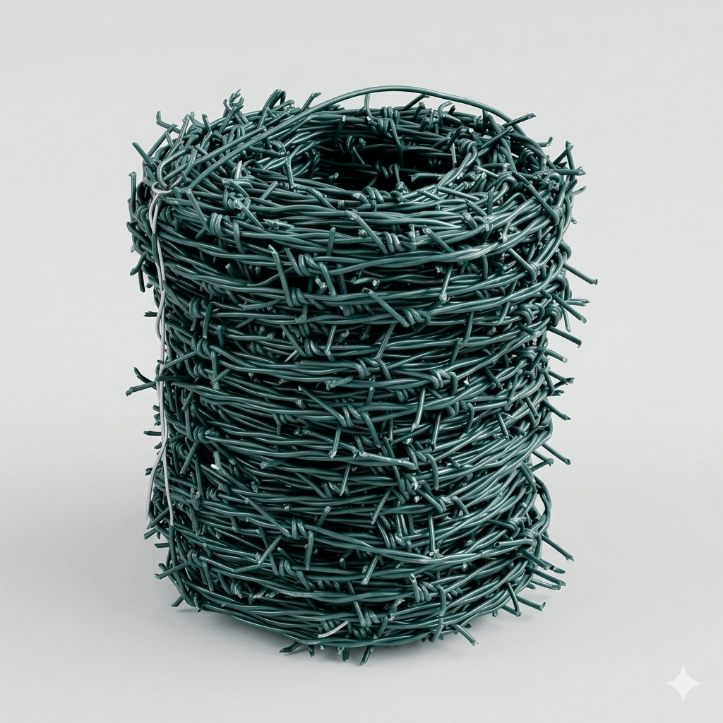 Anti-Corrosion Plastic PVC Coated Barbed Wire | Vinyl Coated Barbed Wire Double Strand Security Fence Wire - Image 2