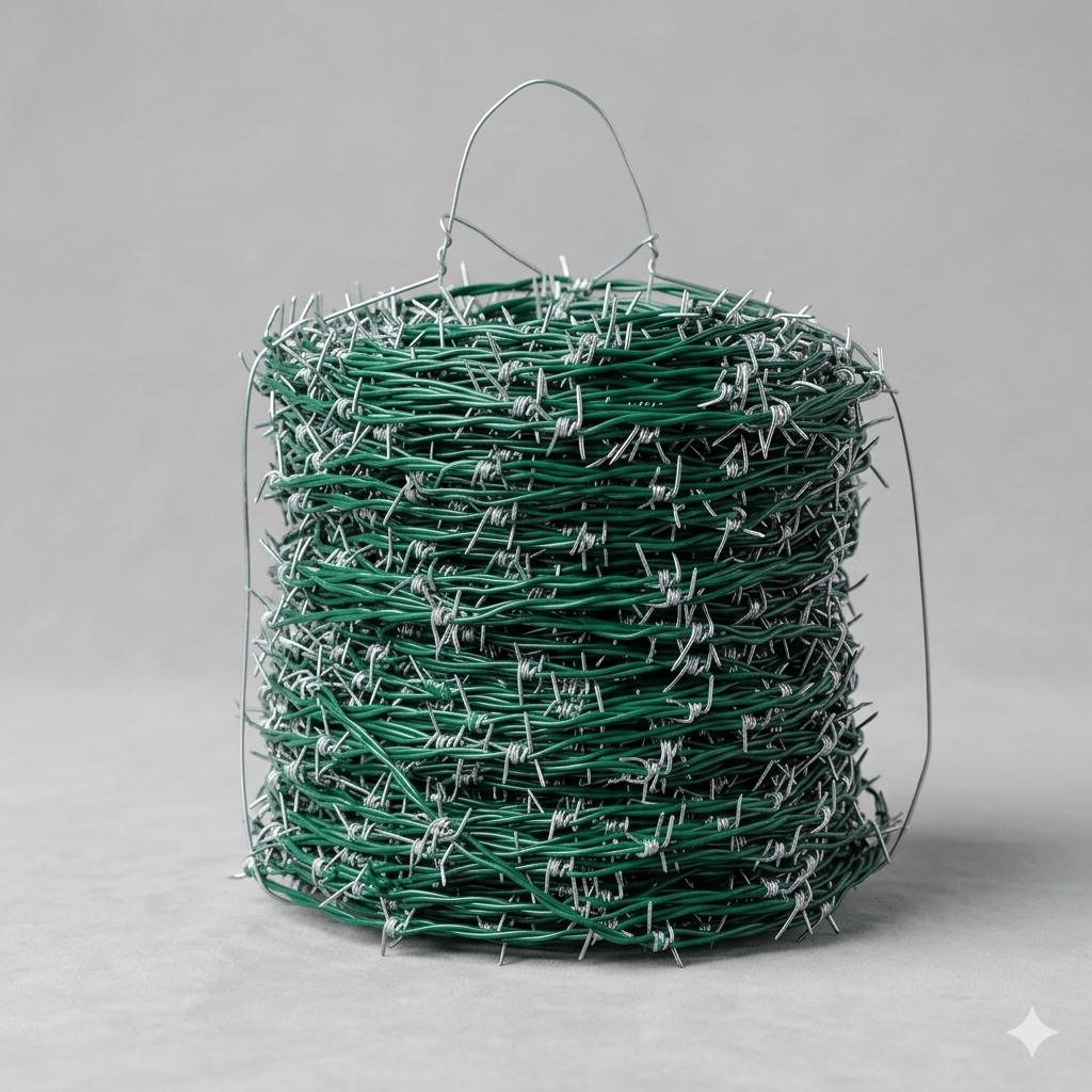 Anti-Corrosion Plastic PVC Coated Barbed Wire | Vinyl Coated Barbed Wire Double Strand Security Fence Wire - Image 3